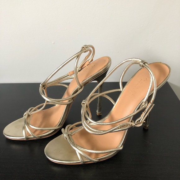 Halston Heritage Gold Heels - Picture 2 of 6